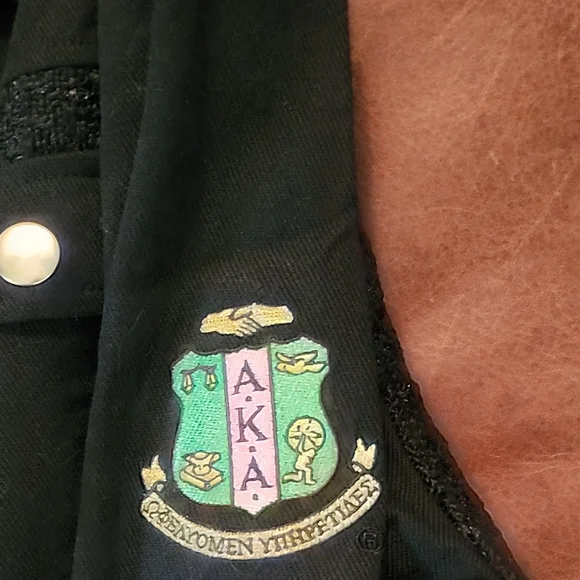 AKA Black Tweed Jacket with Gold Buttons and Green Trim - Picture 3 of 6